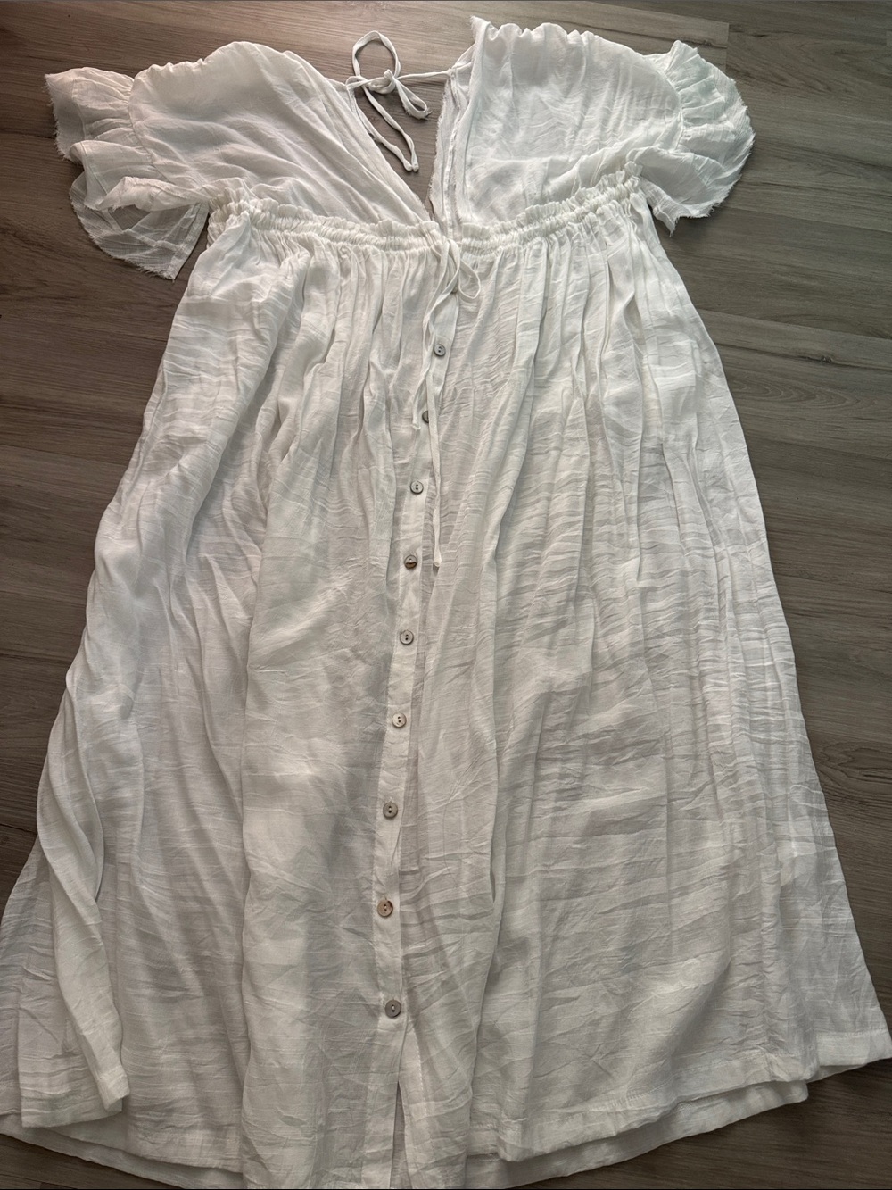 Cupshe White Button-Front Swim Coverup